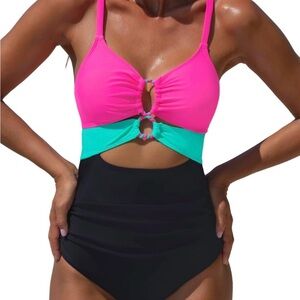 Vibrant Cutout One-Piece Swimsuit